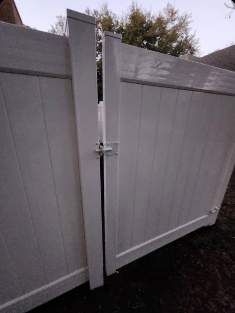 Fence after power washing